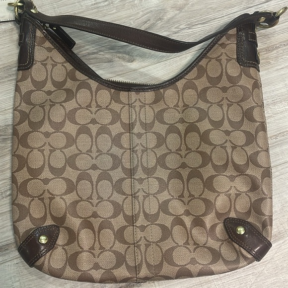Authentic Coach No. K0868-13193 Heritage Striped Brown Hobo Shoulder Bag - Picture 12 of 17